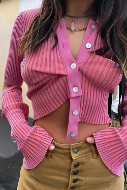 Y2K Detachable Sleeves Crop Cardigan - Retro Style Grunge Outfit for 90s Fashion Lovers