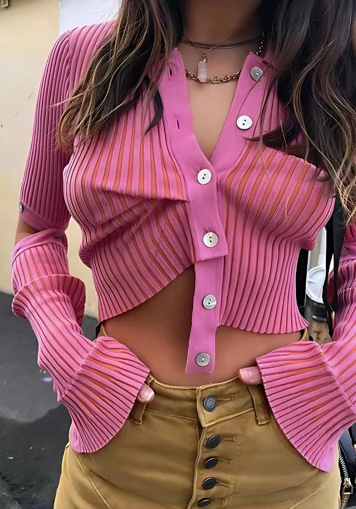 Y2K Detachable Sleeves Crop Cardigan - Retro Style Grunge Outfit for 90s Fashion Lovers
