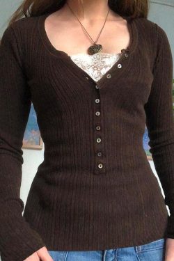 Y2K Fairy Grunge Button Front Top - Retro 90s Style for Trendy Y2K Outfits