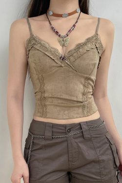 Y2K Fairy Grunge Frilled Lace Top - Retro 90s Style Douyin Fashion