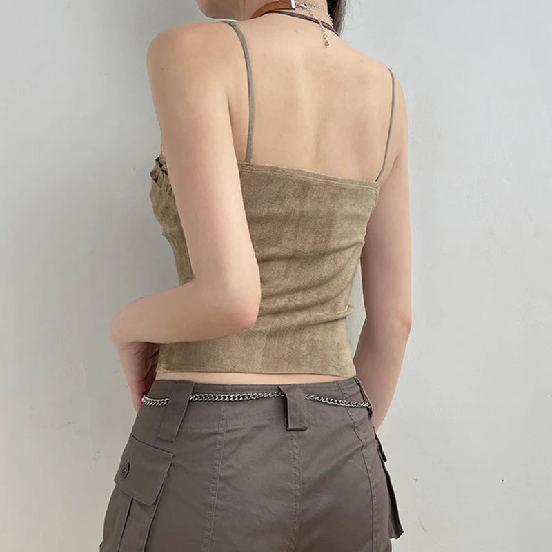 Y2K Fairy Grunge Frilled Lace Top - Retro 90s Style Douyin Fashion