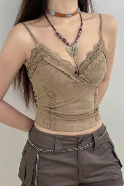 Y2K Fairy Grunge Frilled Lace Top - Retro 90s Style Douyin Fashion