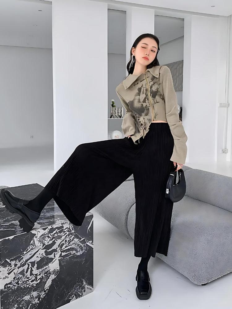 Y2K Fairy Grunge Lace Up Asymmetric Cardigan - Retro 90s Style Y2K Outfits