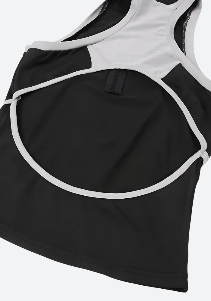 Y2K Fashion Acubi Open Back Zip-Up Top - Retro Style Grunge Outfit