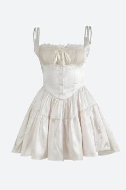 Y2K Floral Satin Mini Dress - Retro Coquette Style for Summer Outfits