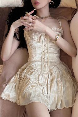 Y2K Floral Satin Mini Dress - Retro Coquette Style for Summer Outfits