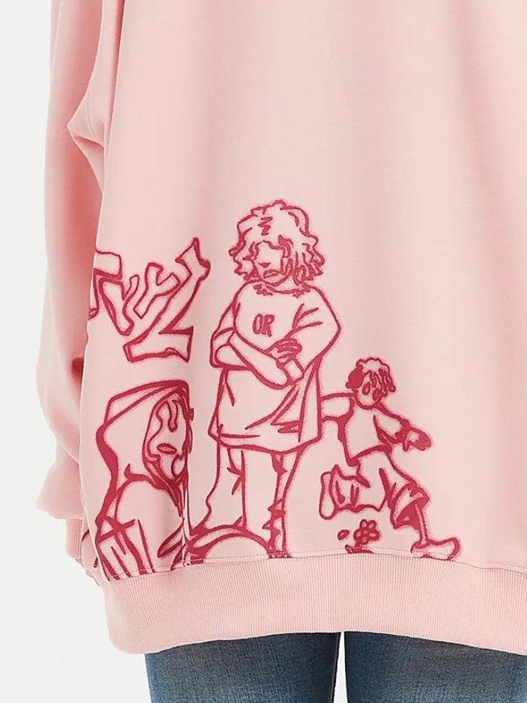 Y2K Graphic Printed Hoodie - Retro Style, 90s Fashion, Grunge Vibes