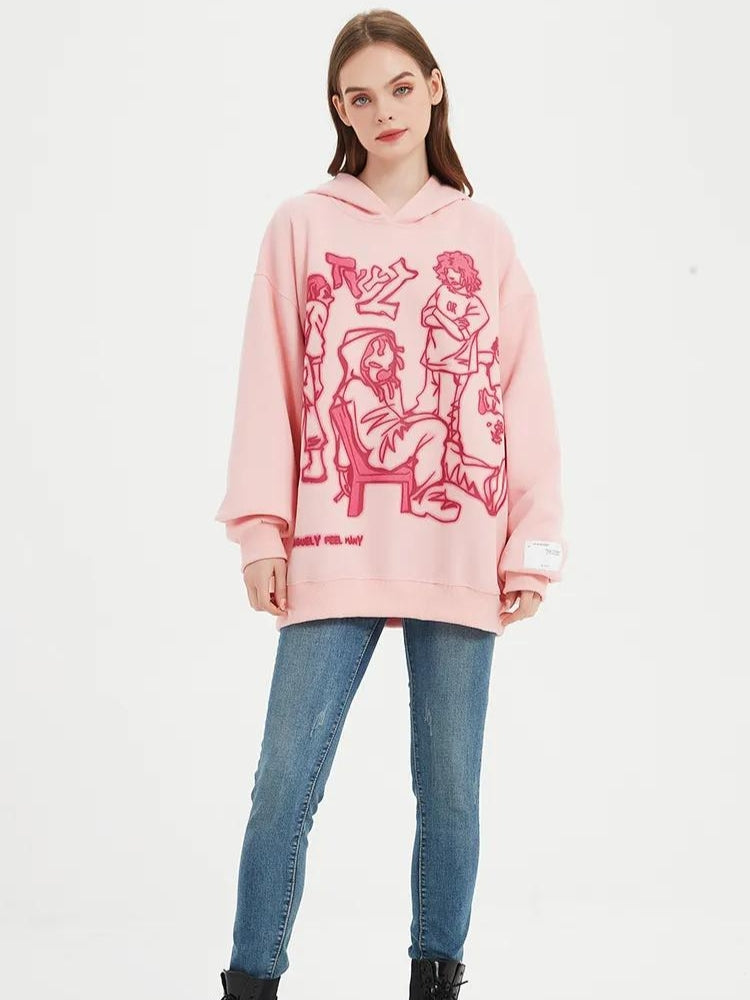 Y2K Graphic Printed Hoodie - Retro Style, 90s Fashion, Grunge Vibes