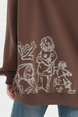 Y2K Graphic Printed Hoodie - Retro Style, 90s Fashion, Grunge Vibes