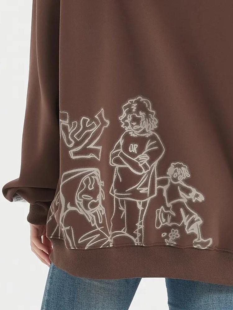 Y2K Graphic Printed Hoodie - Retro Style, 90s Fashion, Grunge Vibes