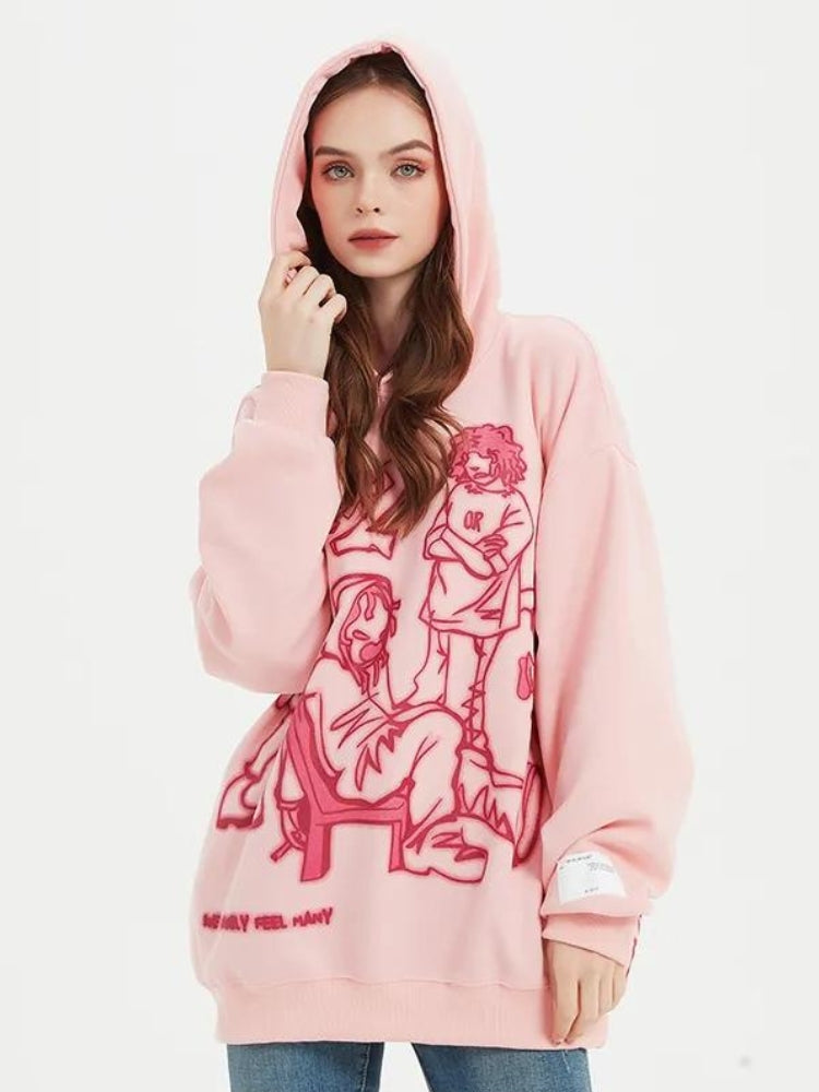 Y2K Graphic Printed Hoodie - Retro Style, 90s Fashion, Grunge Vibes
