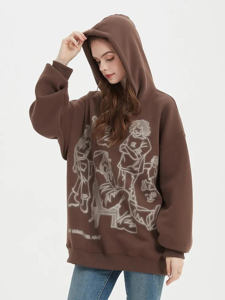 Y2K Graphic Printed Hoodie - Retro Style, 90s Fashion, Grunge Vibes