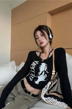 Y2K Grunge Angel 333 Top - Retro 90s Fashion, Y2K Outfits, and Douyin Style