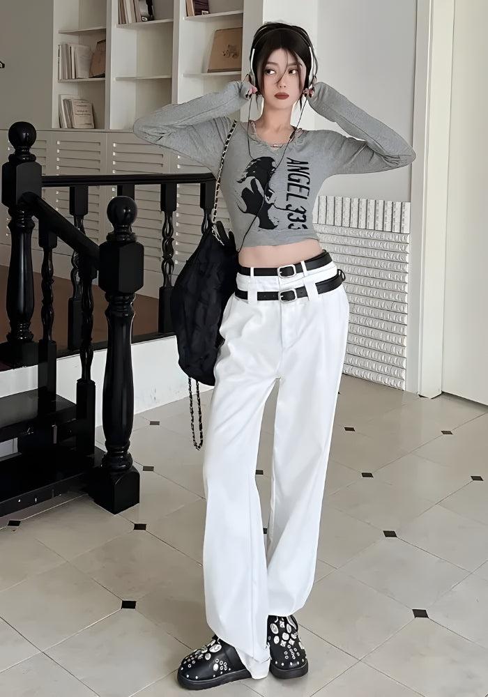Y2K Grunge Angel 333 Top - Retro 90s Fashion, Y2K Outfits, and Douyin Style