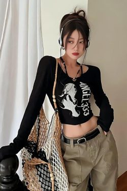 Y2K Grunge Angel 333 Top - Retro 90s Fashion, Y2K Outfits, and Douyin Style