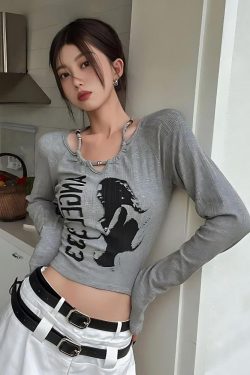 Y2K Grunge Angel 333 Top - Retro 90s Fashion, Y2K Outfits, and Douyin Style