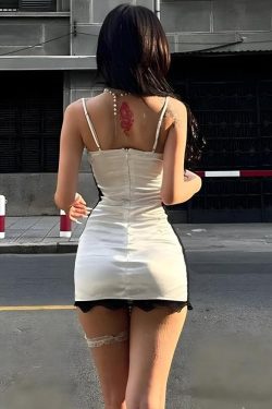 Y2K Grunge Baddie Lace Mini Dress - Retro Style Douyin Fashion
