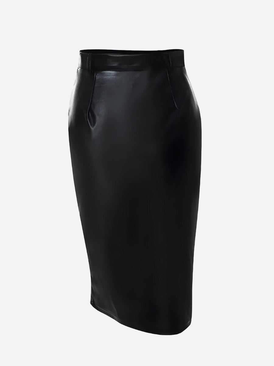 Y2K Grunge Baddie Zip Up Slit Midi Skirt - Retro 90s Fashion Statement