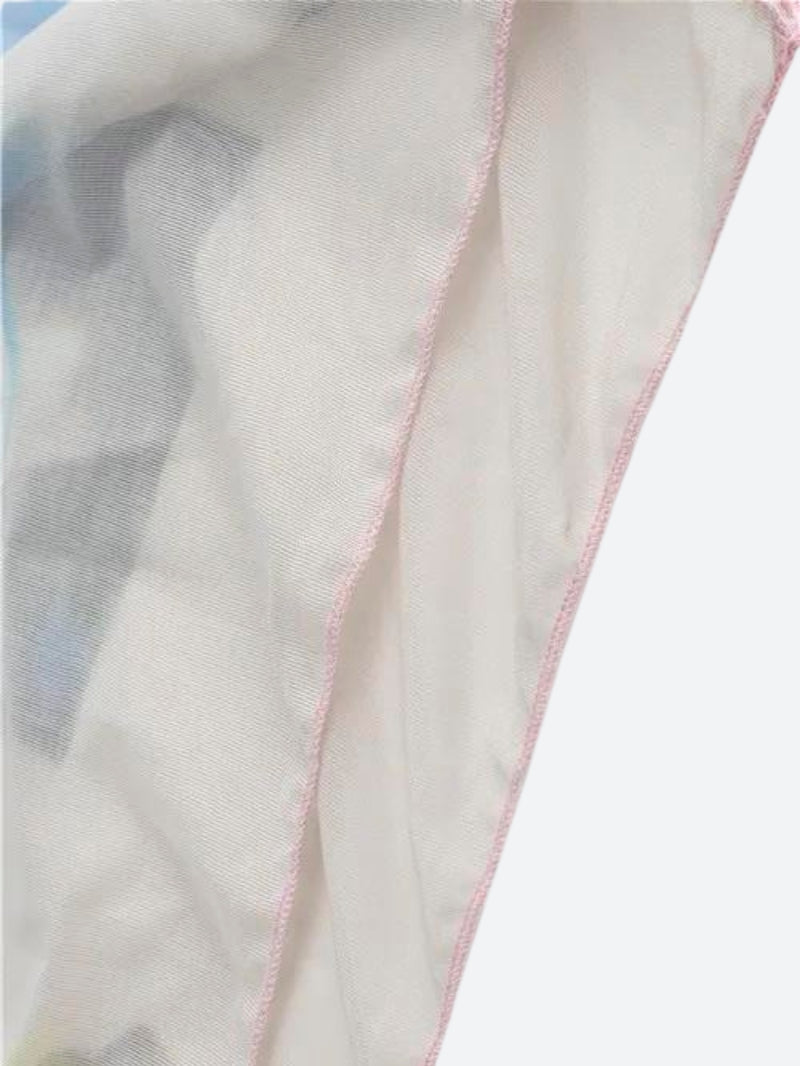 Y2K Grunge Cloud Monster Mesh Top - Retro 90s Fashion Statement