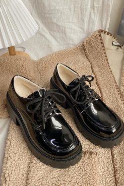Y2K Grunge Dark Academia Platform Shoes - Retro 90s Fashion Statement