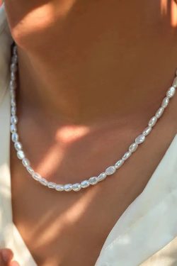 Y2K Retro Baroque Pearl Necklace - Perfect for 90s and Grunge Outfits