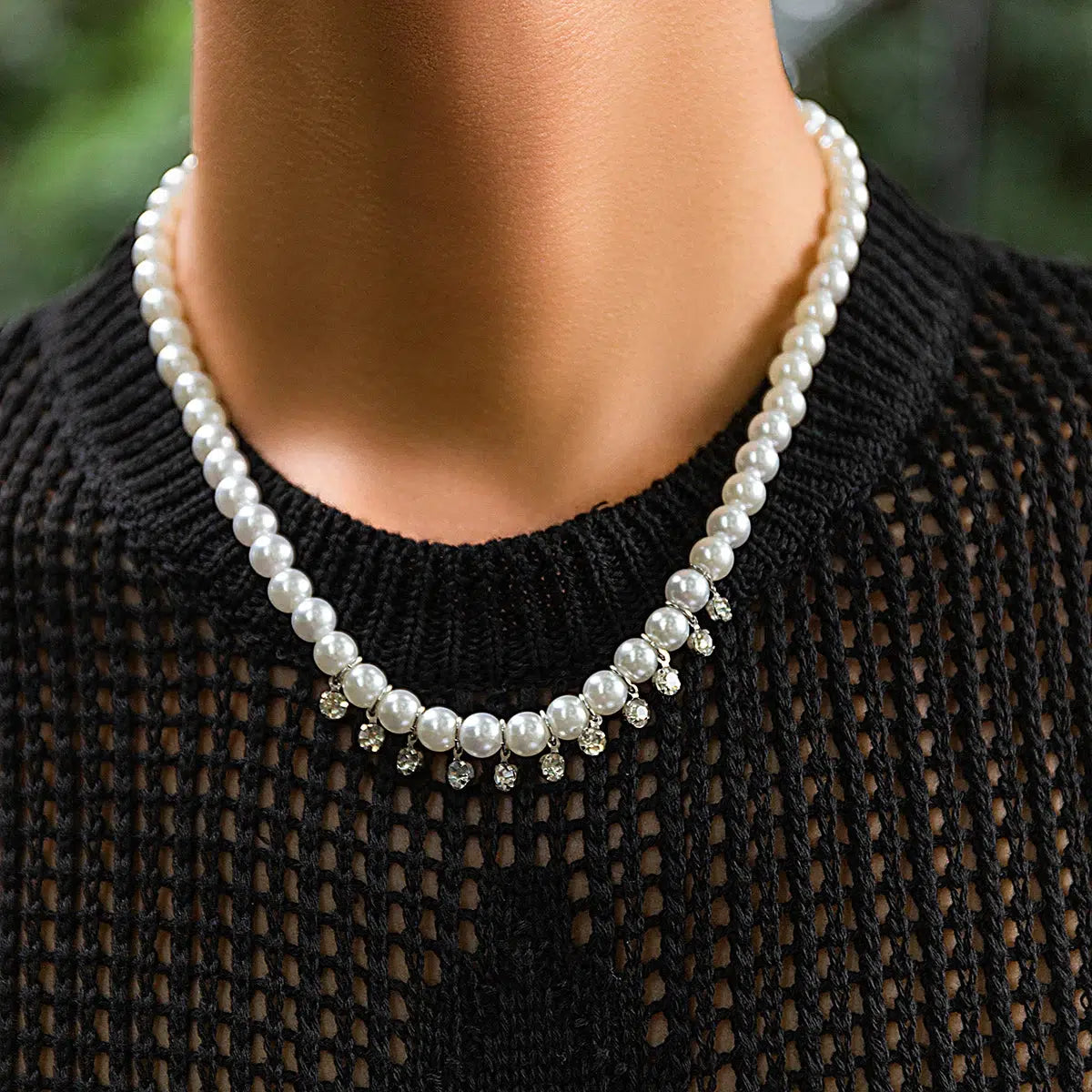 Y2K Retro Baroque Pearl Necklace - Perfect for 90s and Grunge Outfits