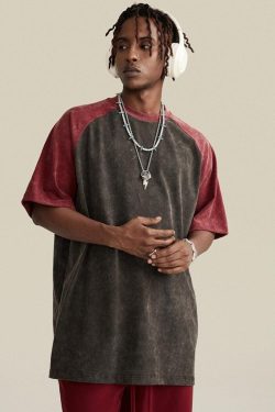 Y2K Retro Casual Raglan Tee - Perfect for 90s and Grunge Outfits