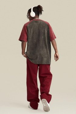 Y2K Retro Casual Raglan Tee - Perfect for 90s and Grunge Outfits