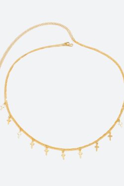 Y2K Retro Cross Belly Chain - Perfect for 90s and Y2K Summer Outfits