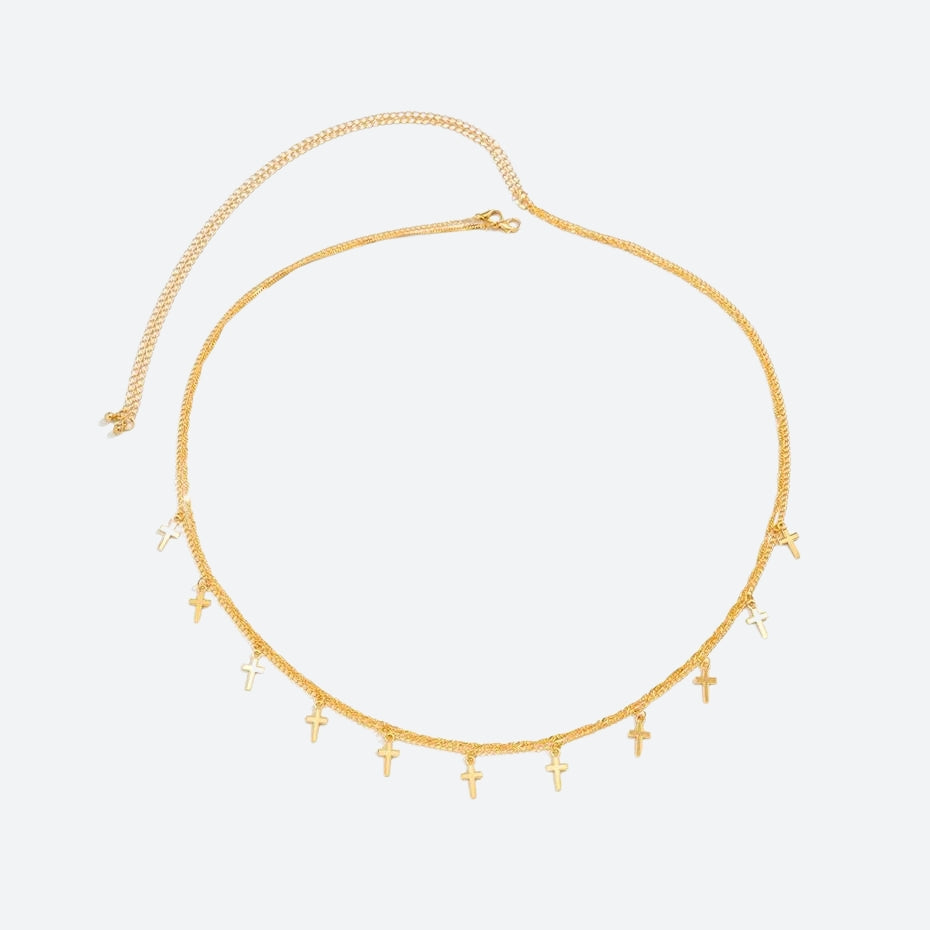 Y2K Retro Cross Belly Chain - Perfect for 90s and Y2K Summer Outfits