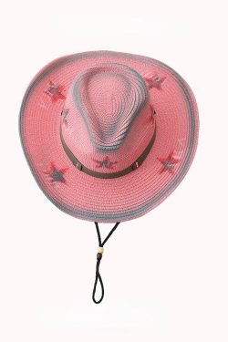Y2K Retro Disco Cowgirl Hat - Adjustable Star Print for Trendy 90s and Y2K Outfits