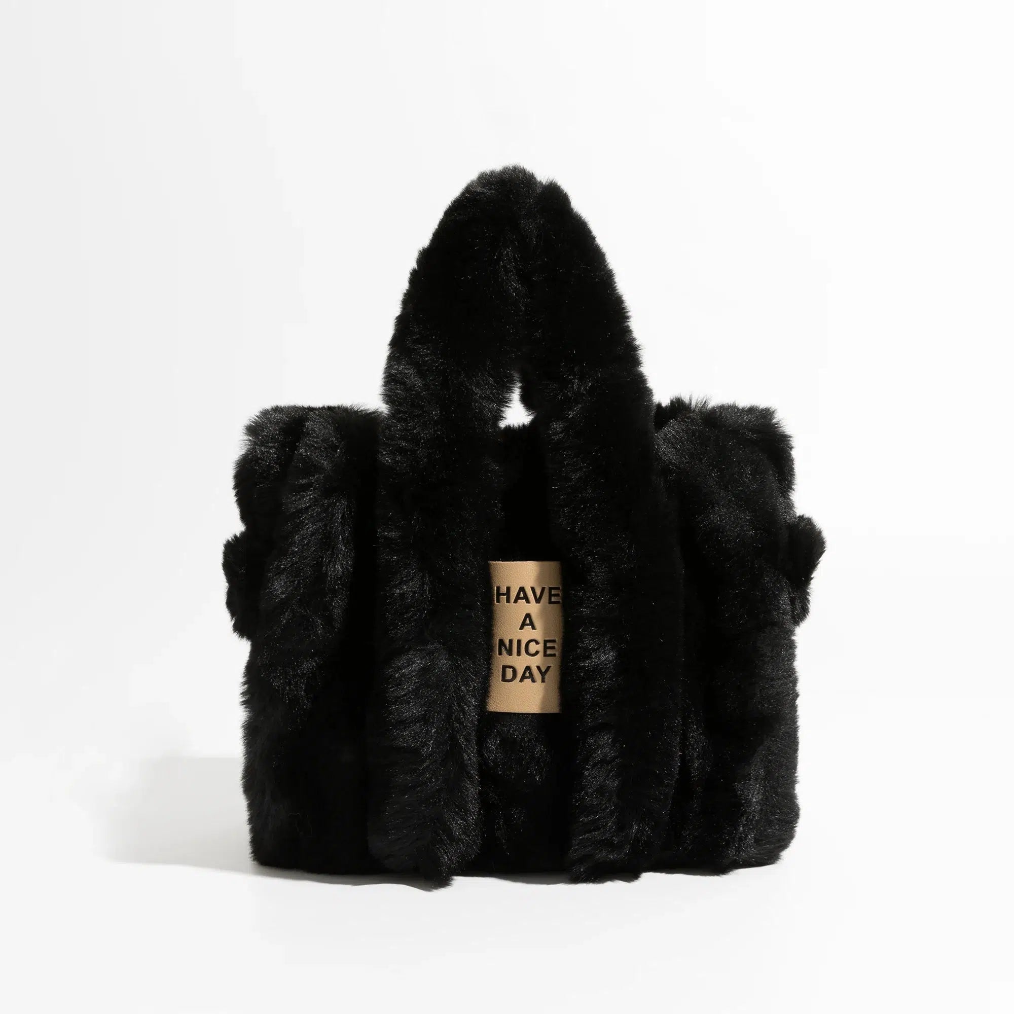 Y2K Retro Fluffy Faux Fur Tote Bag - Perfect for 90s and Y2K Fashion Outfits