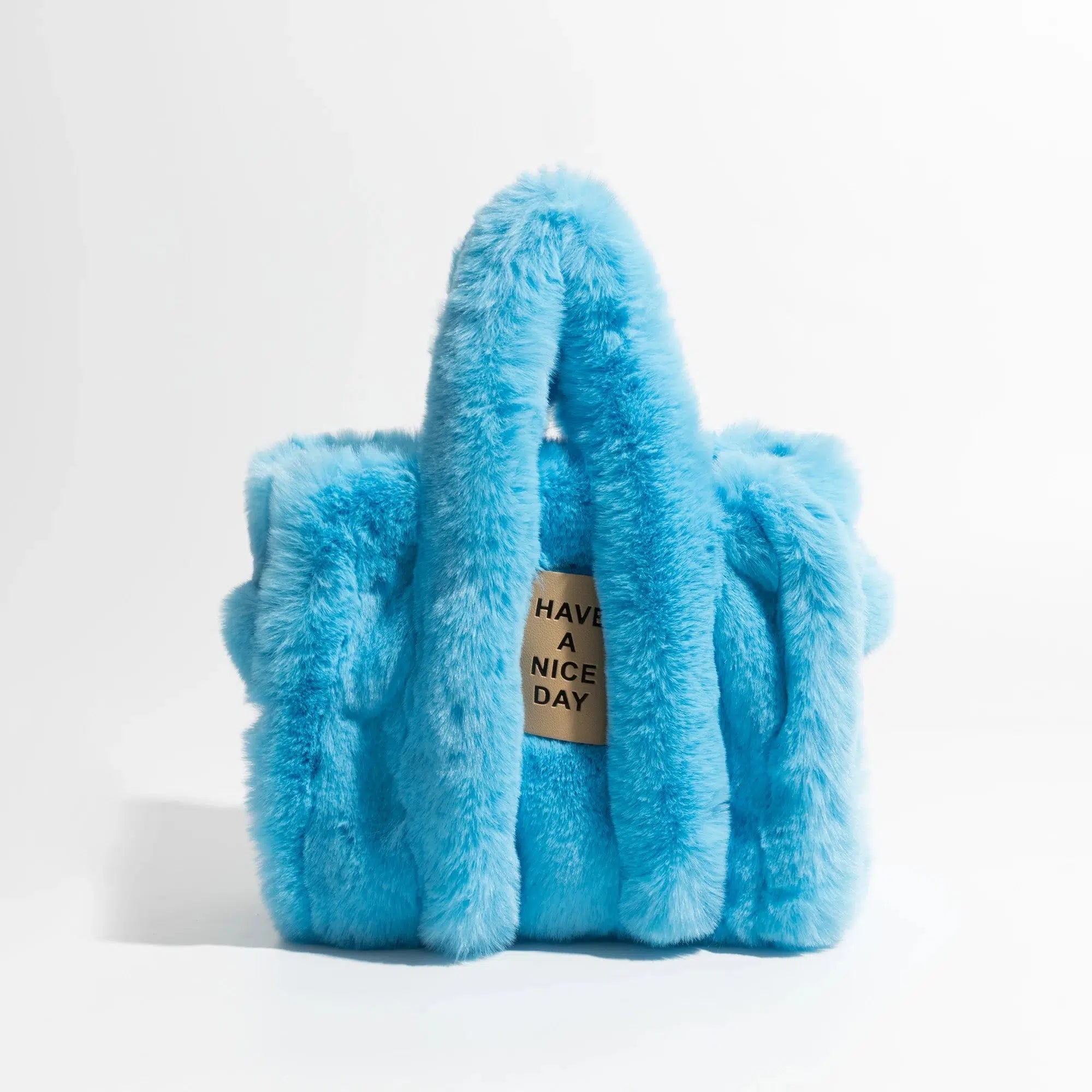 Y2K Retro Fluffy Faux Fur Tote Bag - Perfect for 90s and Y2K Fashion Outfits