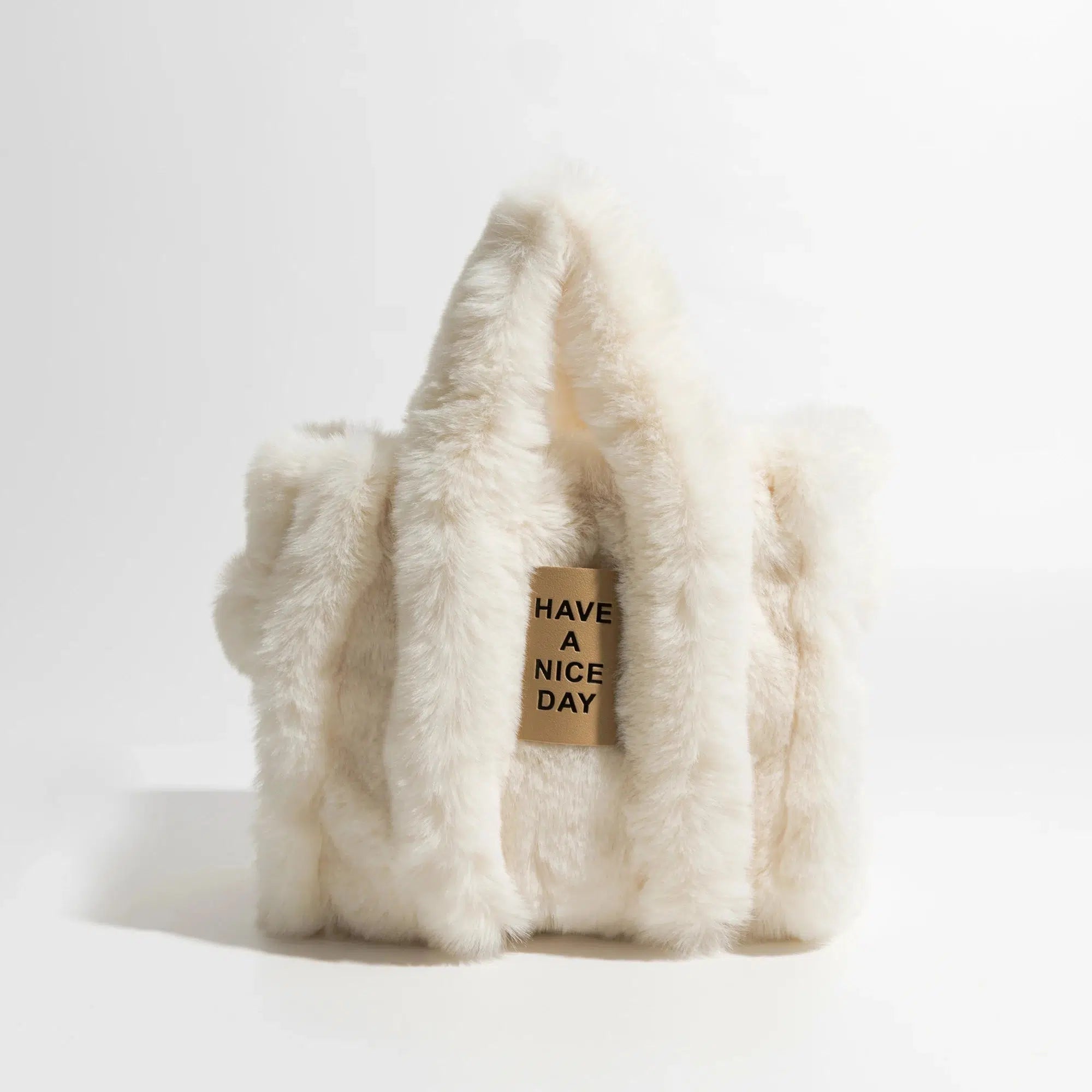 Y2K Retro Fluffy Faux Fur Tote Bag - Perfect for 90s and Y2K Fashion Outfits