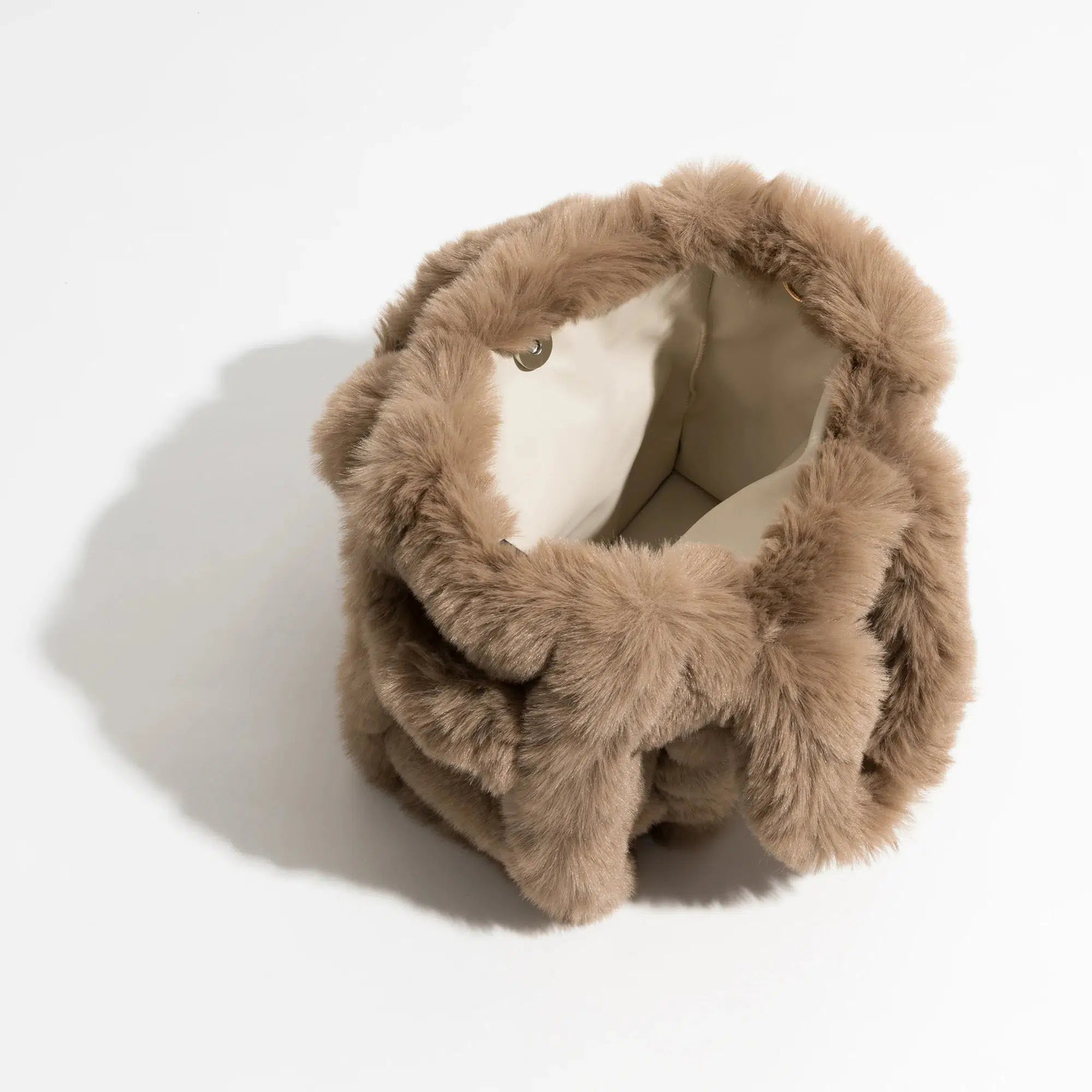 Y2K Retro Fluffy Faux Fur Tote Bag - Perfect for 90s and Y2K Fashion Outfits