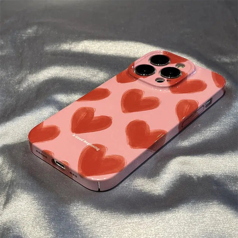 Y2K Retro Heart Painting Phone Case - Perfect for 90s and Y2K Fashion Lovers