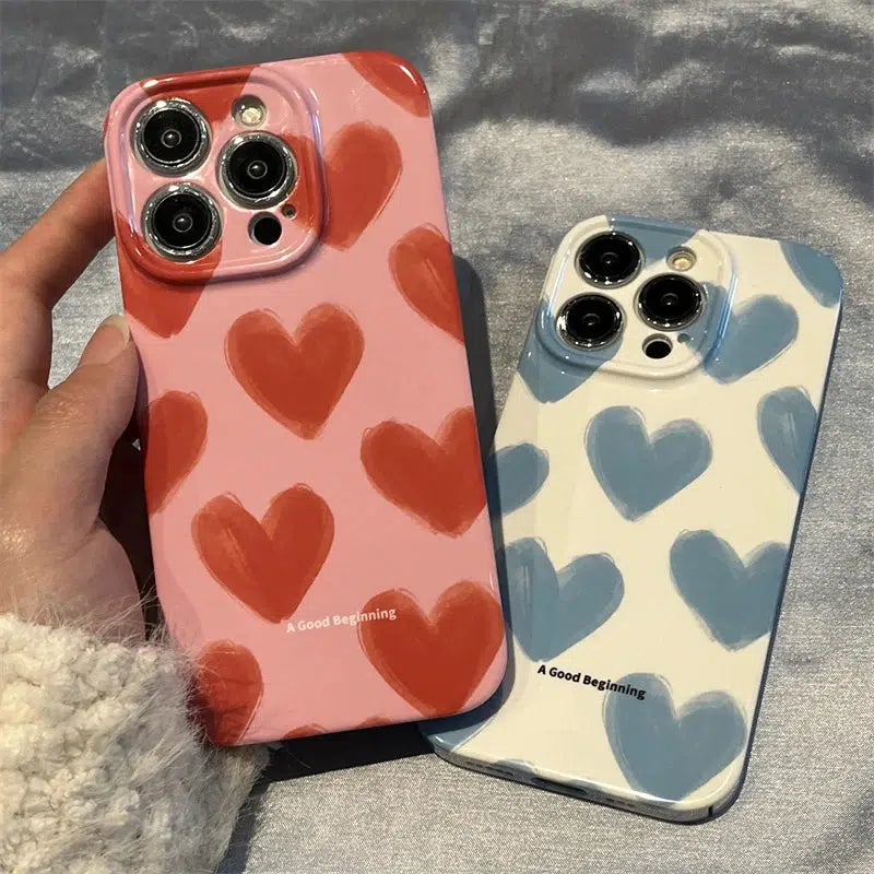 Y2K Retro Heart Painting Phone Case - Perfect for 90s and Y2K Fashion Lovers