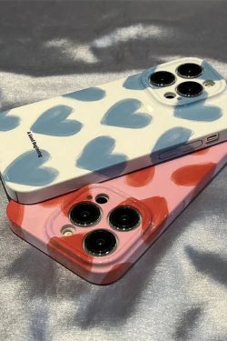 Y2K Retro Heart Painting Phone Case - Perfect for 90s and Y2K Fashion Lovers
