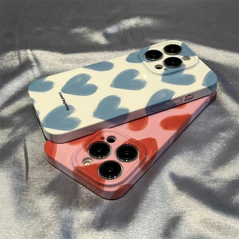 Y2K Retro Heart Painting Phone Case - Perfect for 90s and Y2K Fashion Lovers