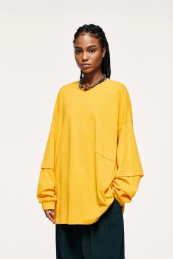 Y2K Retro Pocket Layered Sleeve Sweatshirt - Perfect for 90s Grunge Outfits