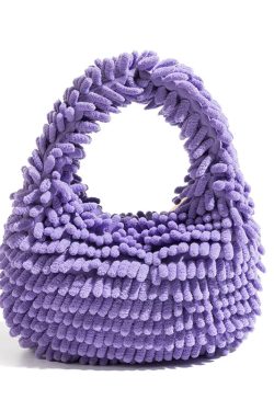Y2K Retro Rainbow Plush Handbag - Perfect for 90s and Y2K Outfits