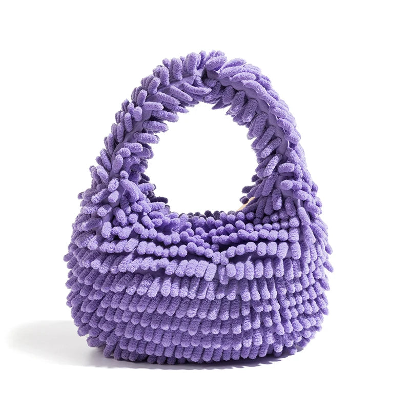 Y2K Retro Rainbow Plush Handbag - Perfect for 90s and Y2K Outfits
