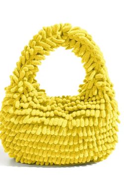 Y2K Retro Rainbow Plush Handbag - Perfect for 90s and Y2K Outfits