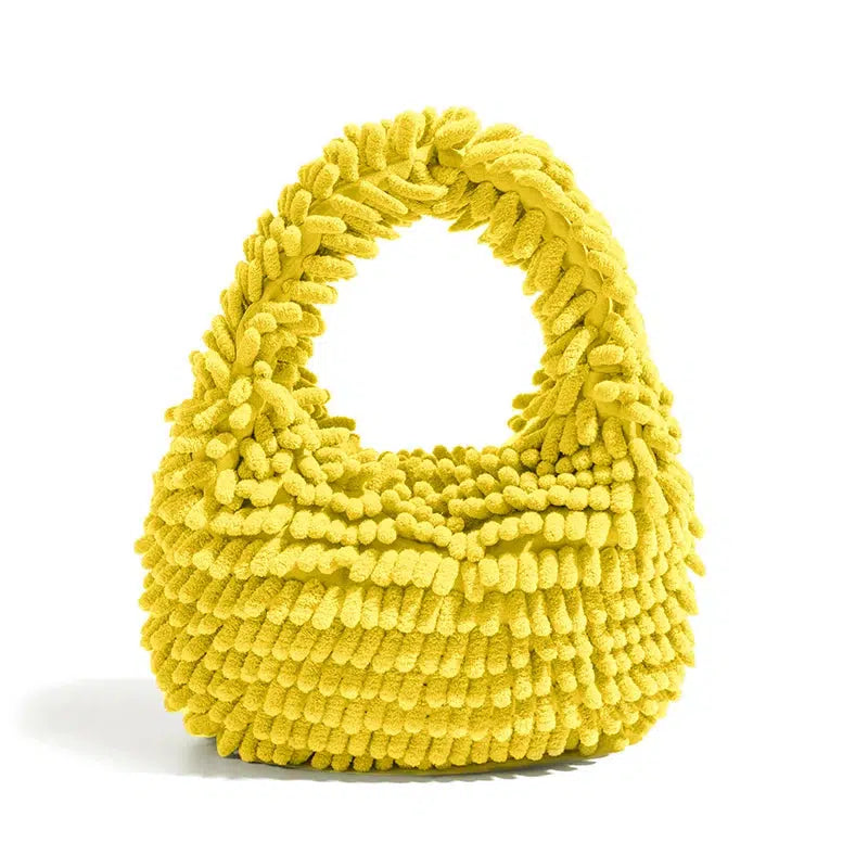 Y2K Retro Rainbow Plush Handbag - Perfect for 90s and Y2K Outfits