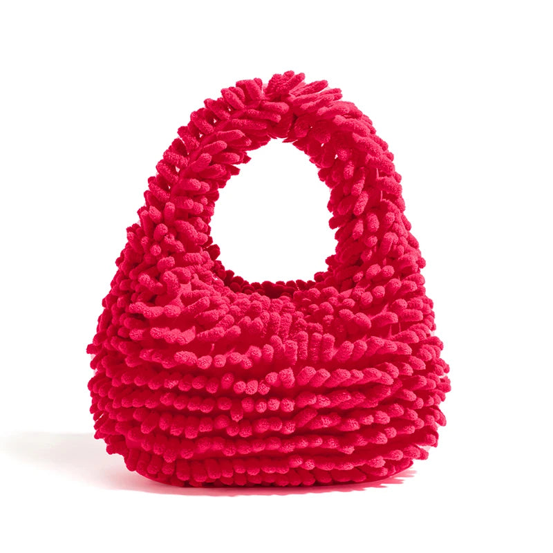 Y2K Retro Rainbow Plush Handbag - Perfect for 90s and Y2K Outfits