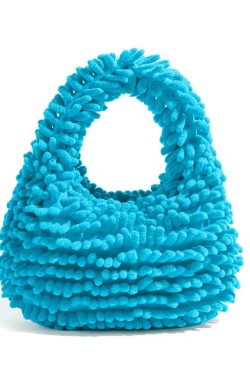 Y2K Retro Rainbow Plush Handbag - Perfect for 90s and Y2K Outfits