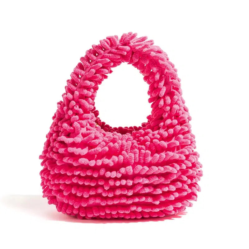 Y2K Retro Rainbow Plush Handbag - Perfect for 90s and Y2K Outfits