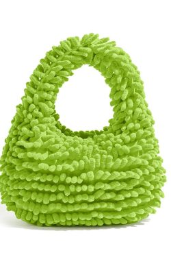Y2K Retro Rainbow Plush Handbag - Perfect for 90s and Y2K Outfits
