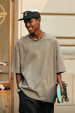 Y2K Retro Skater Casual Basic Tee - Perfect for 90s and Y2K Summer Outfits