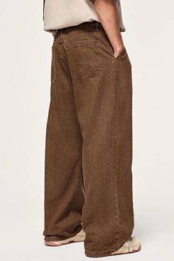 Y2K Retro Skater Wide Leg Denim Jeans - Perfect for 90s and Y2K Outfits